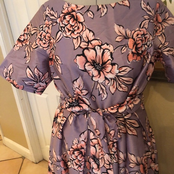 Eshakti formal 3/4 sleeve floral dress w/ a sheen to it, sz 2X - Picture 4 of 6